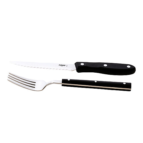 Pirge 41085 Elite Bıçak ve Çatal Seti, Siyah - 3