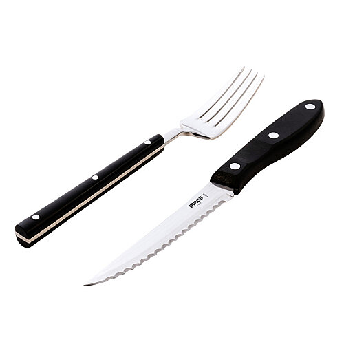 Pirge 41085 Elite Bıçak ve Çatal Seti, Siyah - 1