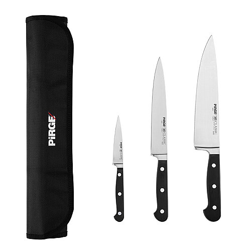 Pirge 49100 Classic 3'lü Çantalı Bıçak Seti - 1