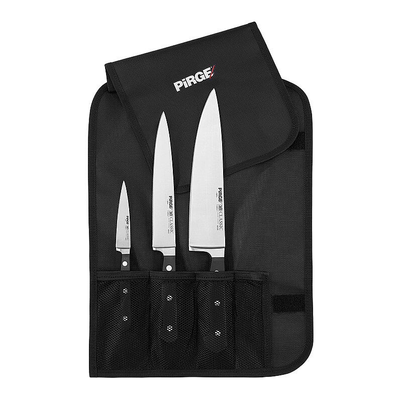 Pirge 49100 Classic 3'lü Çantalı Bıçak Seti - Pirge