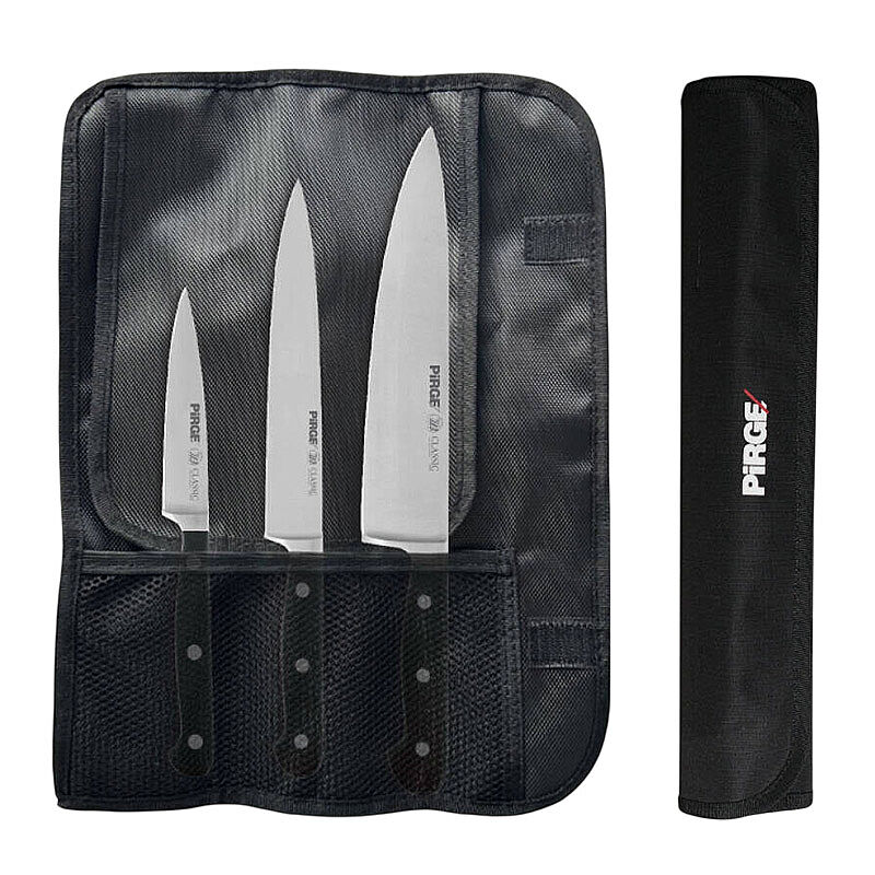 Pirge 49100 Classic 3'lü Çantalı Bıçak Seti - Pirge