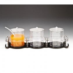 Zicco ZCP-132 Polikarbon 3 Bölmeli Sosluk Reçellik Standı, 2.1 L, 21x65 cm - Zicco