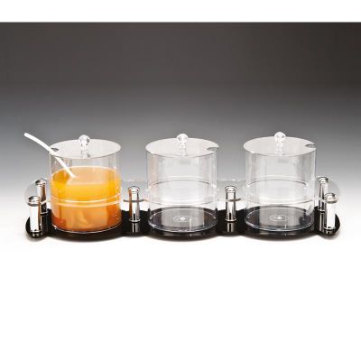 Zicco ZCP-132 Polikarbon 3 Bölmeli Sosluk Reçellik Standı, 2.1 L, 21x65 cm - 1
