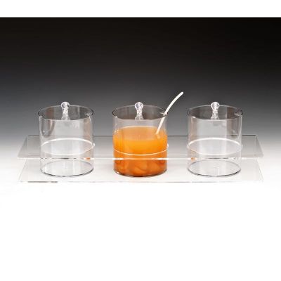 Zicco ZCP-088 Polikarbon Sosluk Reçellik Standı, 3'lü, 2.1 L, 21x60 cm - 1
