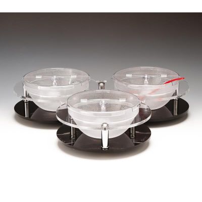 Zicco ZCP-114 Kaseli Döner Polikarbon, Teşhir Standı, 3'lü, 23 cm - 1