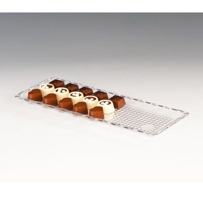 Zicco ZCP-223 Polikarbon Çikolata Teşhir Tepsisi, 10x30 cm, Şeffaf - 1