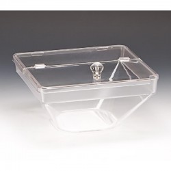 Zicco ZCP-611 Polikarbon Kapaklı Teşhir Kasesi, 22x22x11 cm, Şeffaf - Zicco