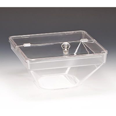 Zicco ZCP-611 Polikarbon Kapaklı Teşhir Kasesi, 22x22x11 cm, Şeffaf - 1