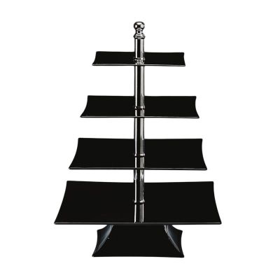 Zicco ZCP-633 Polikarbon Teşhir Standı, 4 Katlı, 50 cm, Siyah - 1