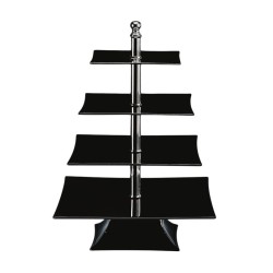 Zicco ZCP-633 Polikarbon Teşhir Standı, 4 Katlı, 50 cm, Siyah - Zicco
