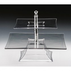 Zicco - Zicco ZCP-631 Polikarbon Teşhir Standı, 2 Katlı, 25x35x29 cm, Şeffaf