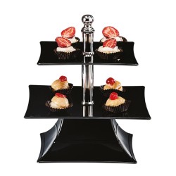 Zicco ZCP-630 Polikarbon Teşhir Standı, 2 Katlı, 24 cm, Siyah - Zicco