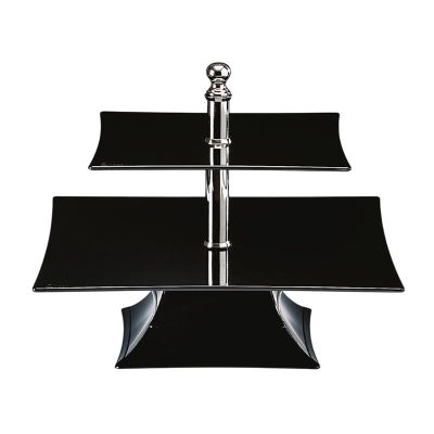 Zicco ZCP-631 Polikarbon Teşhir Standı, 2 Katlı, 25x35x29 cm, Siyah - 1