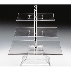 Zicco ZCP-638 Polikarbon Teşhir Standı, 3 Katlı, 44 cm, Şeffaf - Zicco