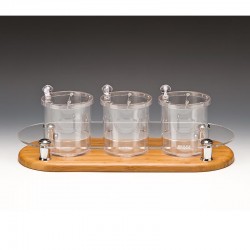 Zicco ZCP-576 Ahşap Altlı Polikarbon Sosluk Reçellik Baharatlık Standı, 0.75 L, 48x19 cm - Zicco