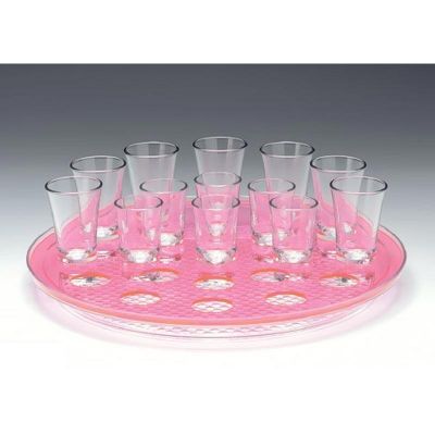 Zicco ZCP-312 Polikarbon Tepsili Shoot Servis Standı, 21'li, 34 cm, Pembe - 1