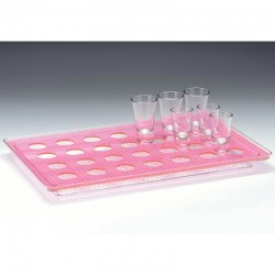 Zicco ZCP-678 Polikarbon Tepsili Shot Servis Standı, 28'li, 44x28 cm, Pembe - Zicco