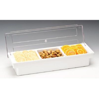 Zicco ZCP-303 Kapaklı Polikarbon Bar Konteyner, 3'lü, 50x16x9.5 cm, Beyaz - 1