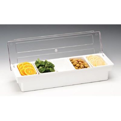 Zicco ZCP-305 Kapaklı Polikarbon Bar Konteyner, 5'li, 50x16x9.5 cm, Beyaz - 1