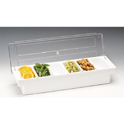 Zicco ZCP-306 Kapaklı Polikarbon Bar Konteyner, 6'lı, 50x16x9.5 cm Beyaz - 1