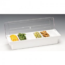 Zicco ZCP-306 Kapaklı Polikarbon Bar Konteyner, 6'lı, 50x16x9.5 cm Beyaz - Zicco