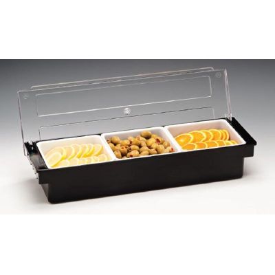 Zicco ZCP-303 Kapaklı Polikarbon Bar Konteyner, 3'lü, 50x16x9.5 cm, Siyah - 1