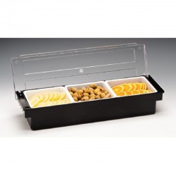 Zicco ZCP-303 Kapaklı Polikarbon Bar Konteyner, 3'lü, 50x16x9.5 cm, Siyah - Zicco