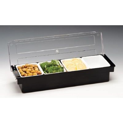 Zicco ZCP-304 Kapaklı Polikarbon Bar Konteyner, 4'lü, 50x16x9.5 cm, Siyah - 1
