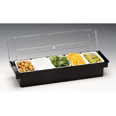 Zicco ZCP-305 Kapaklı Polikarbon Bar Konteyner, 5'li, 50x16x9.5 cm, Siyah - 1