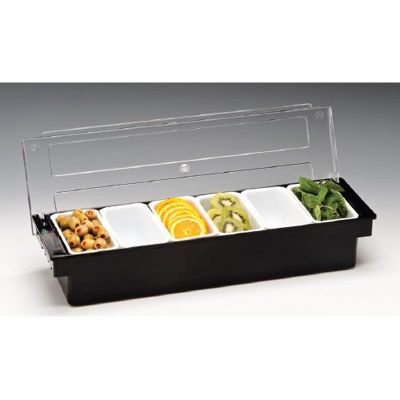 Zicco ZCP-306 Kapaklı Polikarbon Bar Konteyner, 6'lı, 50x16x9.5 cm, Siyah - 1