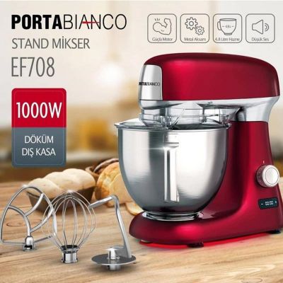 Portabianco EF708 Stand Mikser, 4.8 L, Kırmızı - 3