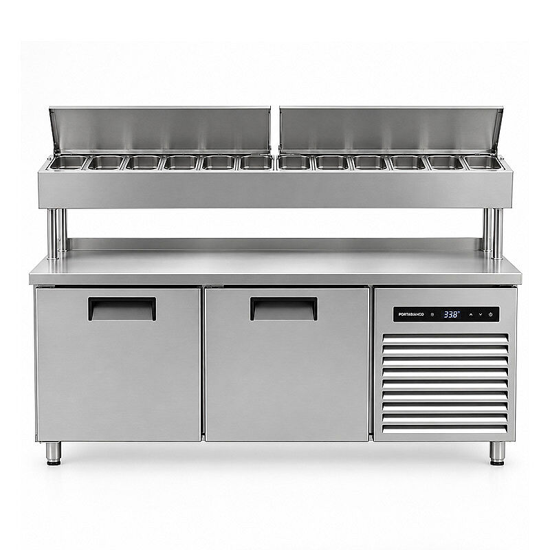 ثلاجة مكياج مطورة Portabianco SBB-2N70-E، 2 باب - Portabianco