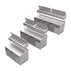 Portabianco SBB-4N70 Raised Make-Up Refrigerator, 4 Doors - Portabianco