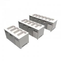 Portabianco SBH-3N70 GN Make-Up Refrigerator with Pool, 3 Doors - Portabianco