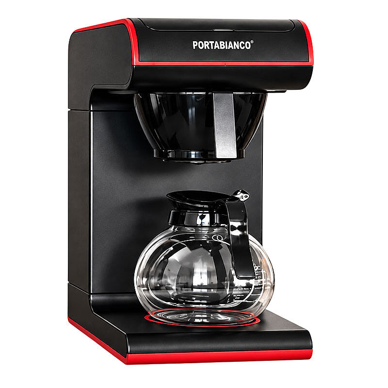 Portabianco TMRFKSK1P Tek Potlu Filtre Kahve Makinesi, 1.8 L, Siyah Kırmızı - Portabianco