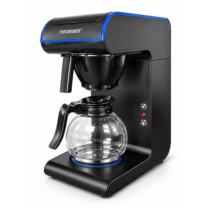 Portabianco TMRFKSM1P Tek Potlu Filtre Kahve Makinesi, 1.8 L, Siyah Mavi - Portabianco