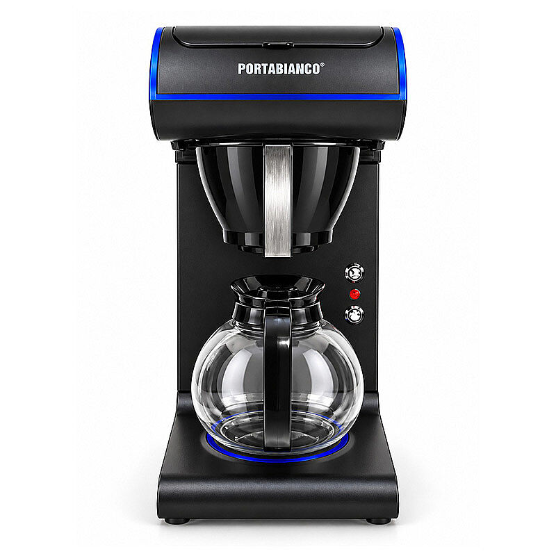 Portabianco TMRFKSM1P Tek Potlu Filtre Kahve Makinesi, 1.8 L, Siyah Mavi - Portabianco