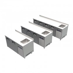 Portabianco TTEV-3N60 Counter Type Make-Up Refrigerator, Sink, 3 Doors - Portabianco