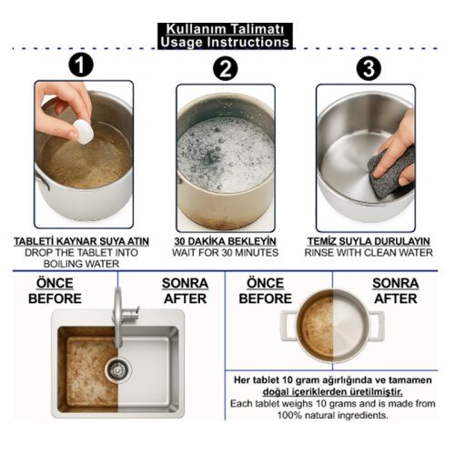 Purlax A003-2 Katran Sökücü Temizlik Tableti, 2 Adet - 2