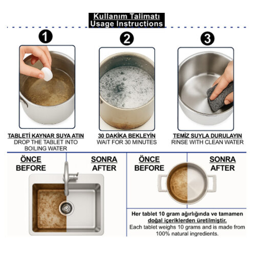 Purlax A003-3 Katran Sökücü Temizlik Tableti, 10 Adet - Purlax (1)