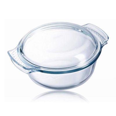 Pyrex 108A000/7143 Yuvarlak Cam Fırın Kabı, 2.1 L - 1