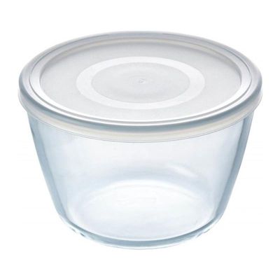 Pyrex 152P001/7048 حاوية تخزين دائرية بغطاء، 0.6 لتر - Pyrex