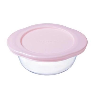 Pyrex 206PAV5/6245 Kapaklı Yuvarlak Saklama Kabı, 0.35 L, Pembe - Pyrex