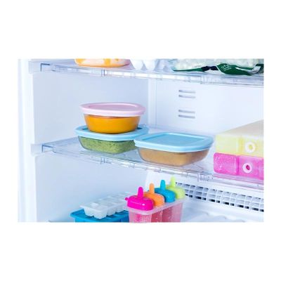 Pyrex 206PAV5/6245 حاوية تخزين مستديرة بغطاء، 0.35 لتر، وردي - Pyrex
