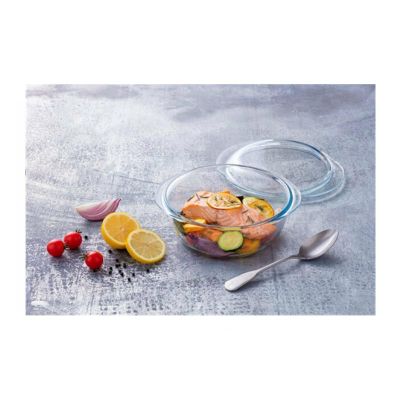 Pyrex 208A000/7743 Kapaklı Cam Yuvarlak Fırın Kabı, 3 L - 3