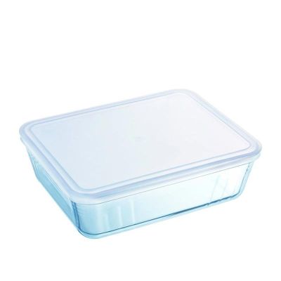Pyrex 241P000/7046 Kapaklı Dikdörtgen Saklama Kabı, 0.8 L - 1