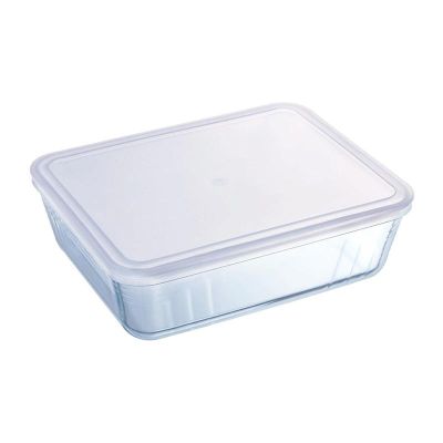 Pyrex 243P000/7046 Kapaklı Dikdörtgen Saklama Kabı, 2.7 L - 1