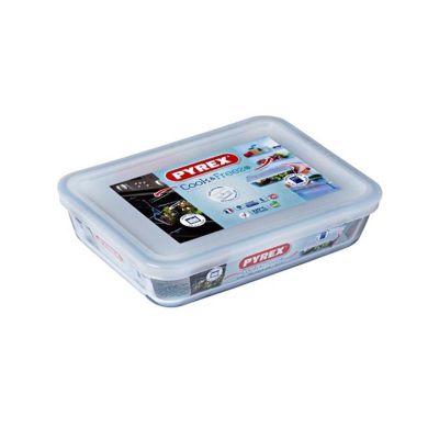 Pyrex 243P000/7046 Kapaklı Dikdörtgen Saklama Kabı, 2.7 L - 2