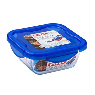 Pyrex 285PG00/7146 Kapaklı Kare Saklama Kabı, 0.8 L - 1