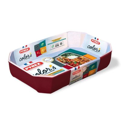 Pyrex 295B005/7145 Dikdörtgen Fırın Kabı, 33x22x7 cm, Kırmızı - 2
